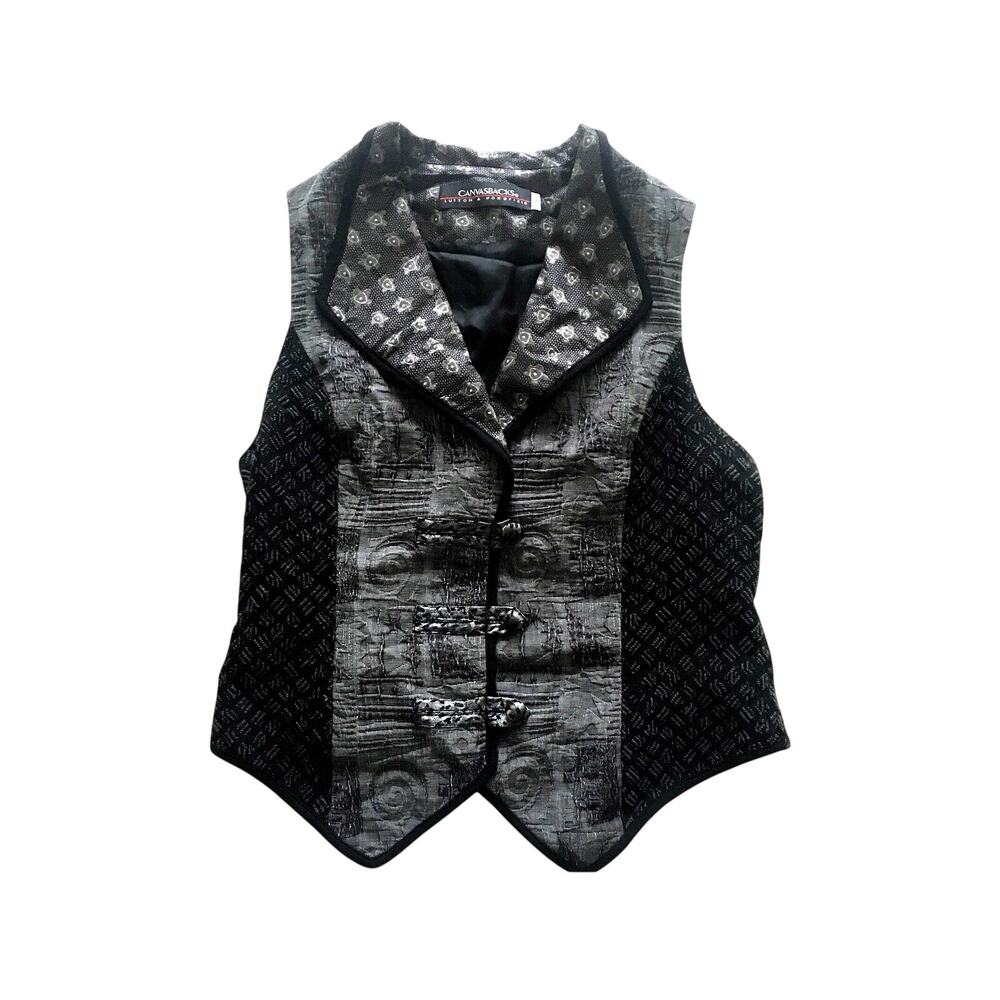 Vest Canvasbacks Lutton and Horsfield Silk Blend Black and Grey Size 6